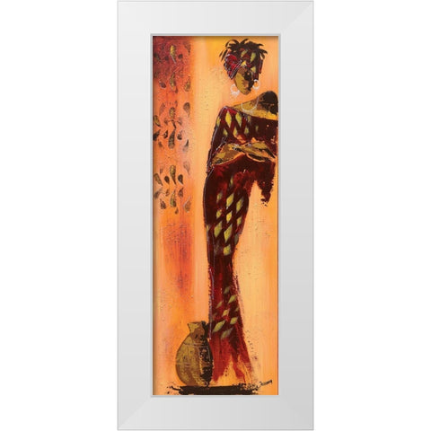 Femme gazelle II White Modern Wood Framed Art Print by Johanna