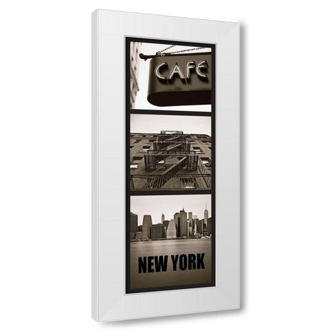 City New York White Modern Wood Framed Art Print by Braun Studio