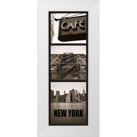 City New York White Modern Wood Framed Art Print by Braun Studio