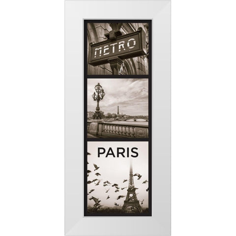 City Paris White Modern Wood Framed Art Print by Braun Studio