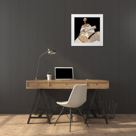 Emmanuelle White Modern Wood Framed Art Print by Loesch, Elisabeth