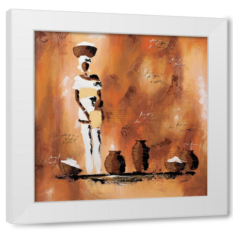 Maman et moi I White Modern Wood Framed Art Print by Johanna