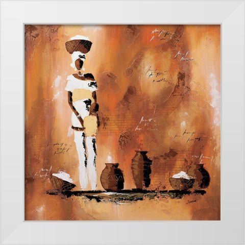 Maman et moi I White Modern Wood Framed Art Print by Johanna