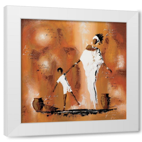 Maman et moi II White Modern Wood Framed Art Print by Johanna