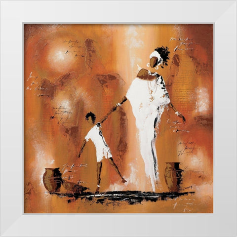 Maman et moi II White Modern Wood Framed Art Print by Johanna