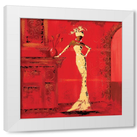 Au salon I White Modern Wood Framed Art Print by Johanna
