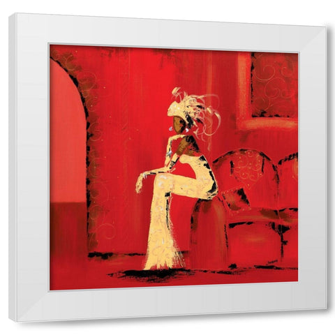 Au Salon II White Modern Wood Framed Art Print by Johanna