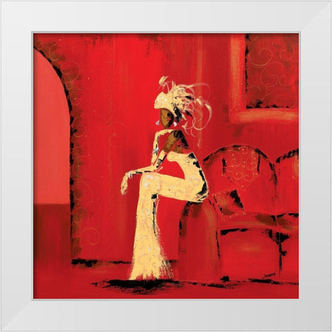 Au Salon II White Modern Wood Framed Art Print by Johanna