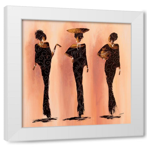 Entre femmes I White Modern Wood Framed Art Print by Johanna
