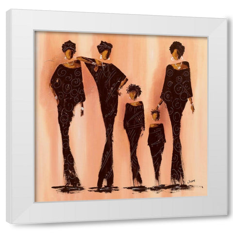 Entre femmes II White Modern Wood Framed Art Print by Johanna