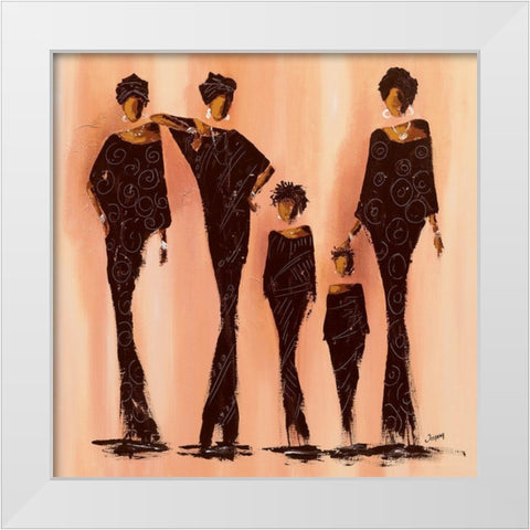 Entre femmes II White Modern Wood Framed Art Print by Johanna