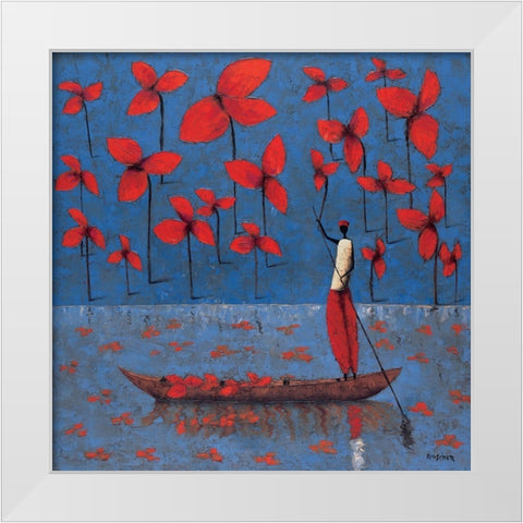 Cueillette White Modern Wood Framed Art Print by Rauscher, Michel