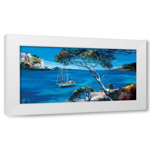 Le voilier blanc White Modern Wood Framed Art Print by Keiflin, Roger