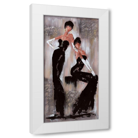 Histoires de filles II White Modern Wood Framed Art Print by Johanna