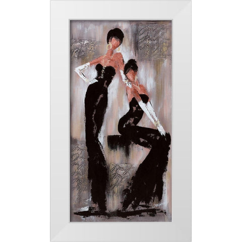 Histoires de filles II White Modern Wood Framed Art Print by Johanna
