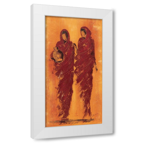 Femmes marocaines I White Modern Wood Framed Art Print by Johanna