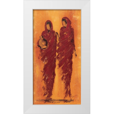 Femmes marocaines I White Modern Wood Framed Art Print by Johanna