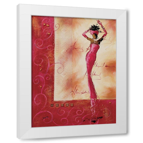 Allez venez danser I White Modern Wood Framed Art Print by Johanna