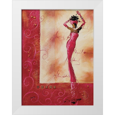 Allez venez danser I White Modern Wood Framed Art Print by Johanna