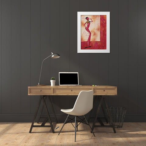 Allez venez danser II White Modern Wood Framed Art Print by Johanna