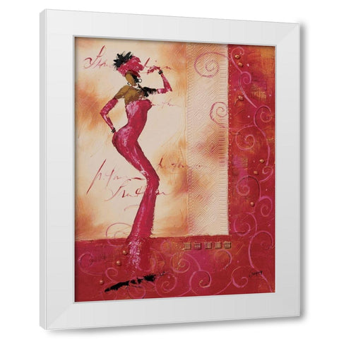 Allez venez danser II White Modern Wood Framed Art Print by Johanna