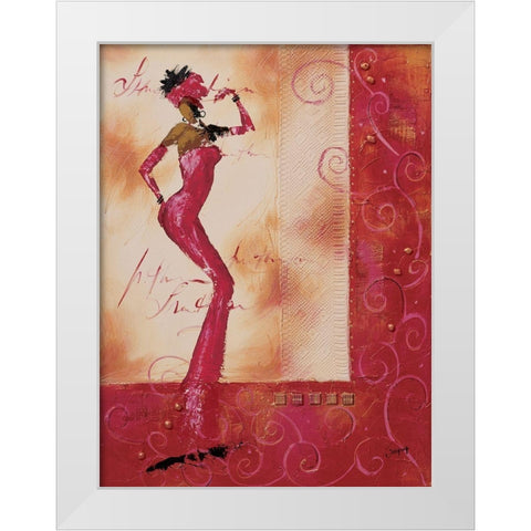 Allez venez danser II White Modern Wood Framed Art Print by Johanna