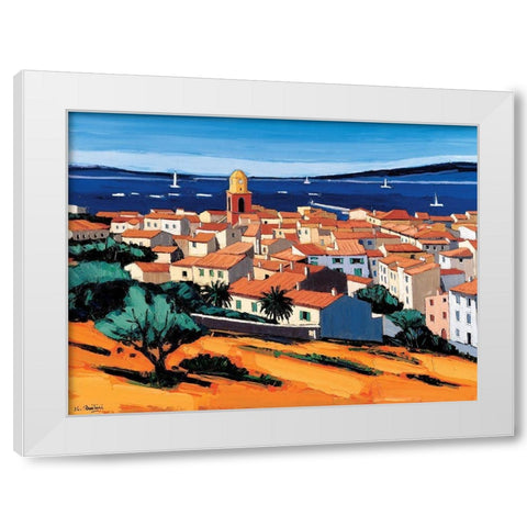 St-Tropez White Modern Wood Framed Art Print by Quilici, Jean-Claude