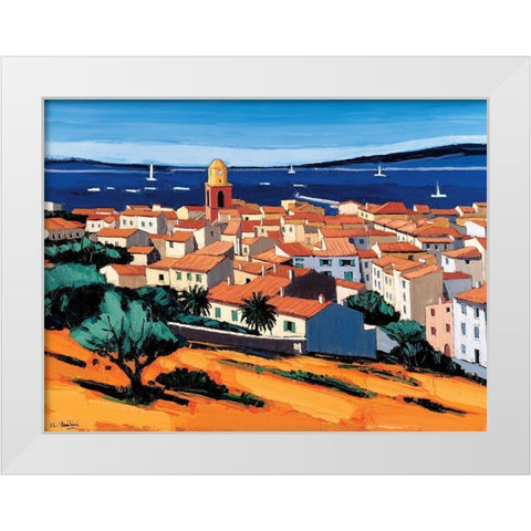 St-Tropez White Modern Wood Framed Art Print by Quilici, Jean-Claude