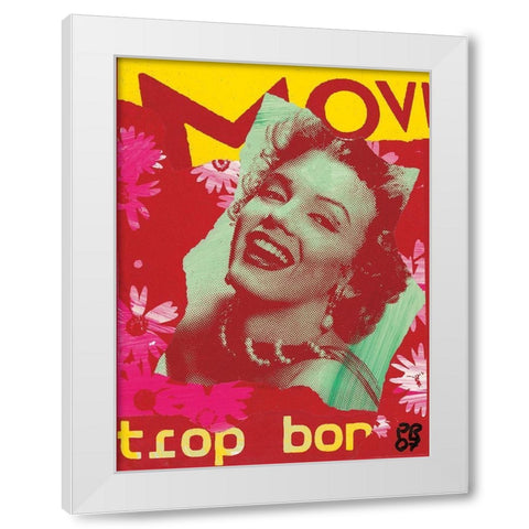 Movie White Modern Wood Framed Art Print by Raynal, Paul