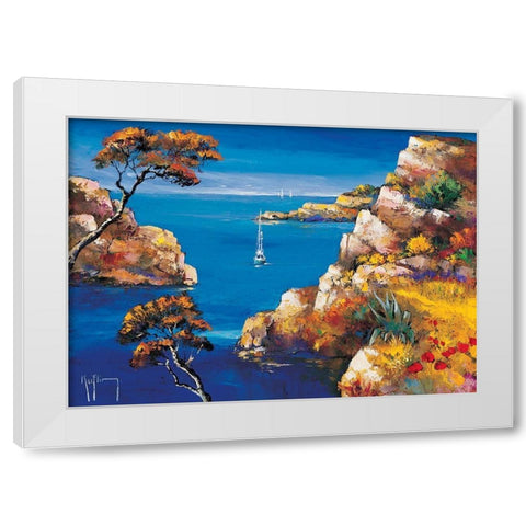 Le bateau de peche White Modern Wood Framed Art Print by Keiflin, Roger