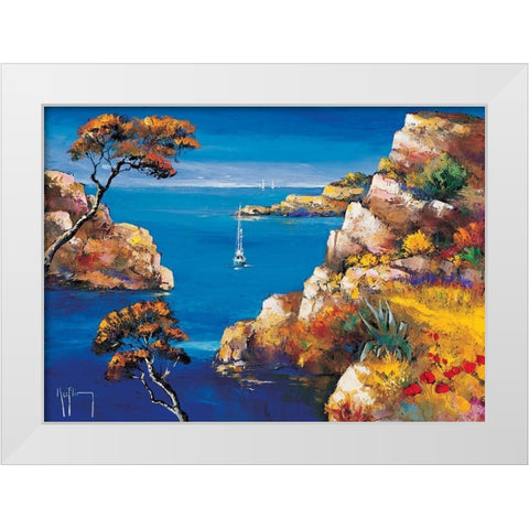 Le bateau de peche White Modern Wood Framed Art Print by Keiflin, Roger