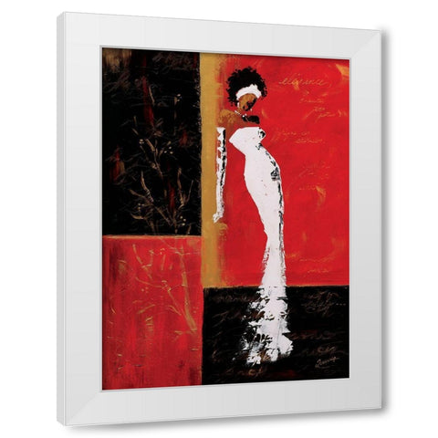 En rouge et or I White Modern Wood Framed Art Print by Johanna