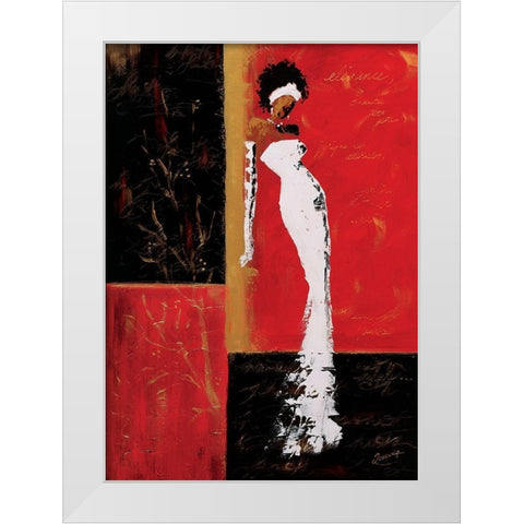 En rouge et or I White Modern Wood Framed Art Print by Johanna