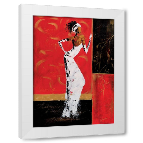 En rouge et or II White Modern Wood Framed Art Print by Johanna