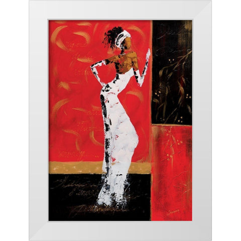 En rouge et or II White Modern Wood Framed Art Print by Johanna
