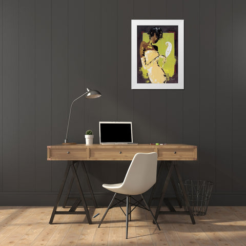 La lettre damour I White Modern Wood Framed Art Print by Johanna