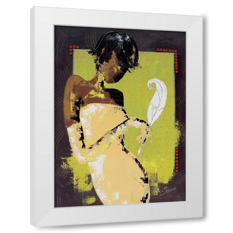 La lettre damour I White Modern Wood Framed Art Print by Johanna