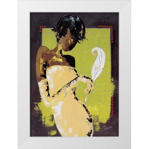 La lettre damour I White Modern Wood Framed Art Print by Johanna