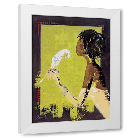 La lettre damour II White Modern Wood Framed Art Print by Johanna
