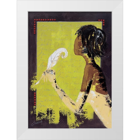 La lettre damour II White Modern Wood Framed Art Print by Johanna