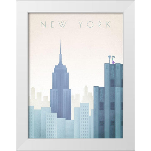 New-York White Modern Wood Framed Art Print by Atelier Editions Braun