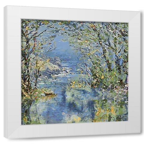Landscapes in Monet Style I White Modern Wood Framed Art Print by Medeiros, Celito