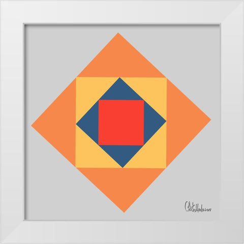 A Game with Abstract Shapes IX White Modern Wood Framed Art Print by Medeiros, Celito
