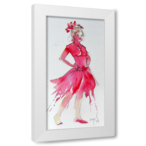 Girl in Red White Modern Wood Framed Art Print by Kovacs, Anna Brigite