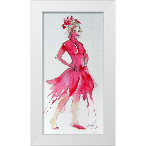 Girl in Red White Modern Wood Framed Art Print by Kovacs, Anna Brigite