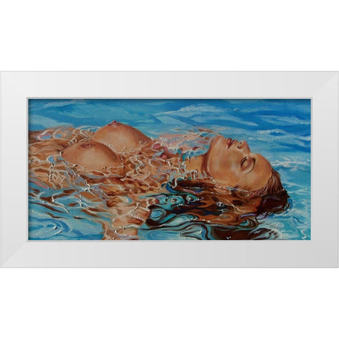 Relax Time White Modern Wood Framed Art Print by Luniak, Monika