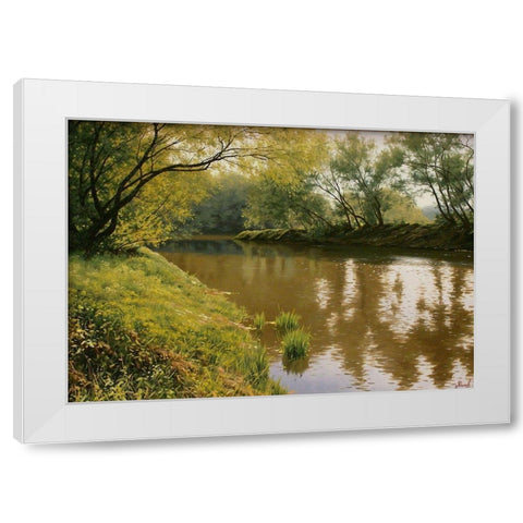 Sunshine Day White Modern Wood Framed Art Print by Adamov, Alexey