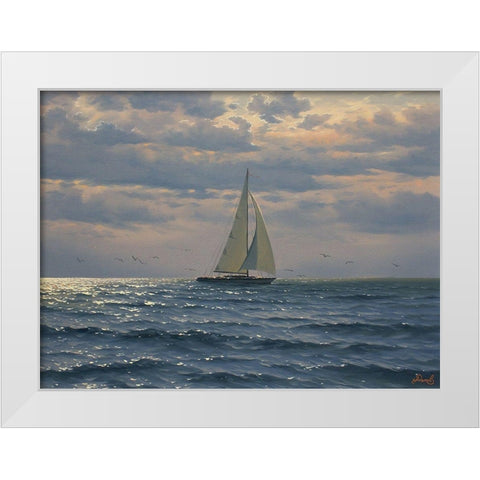 Wrong Wind White Modern Wood Framed Art Print by Adamov, Alexey