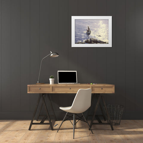 Mermaid by Sunshine Water White Modern Wood Framed Art Print by Adamov, Alexey