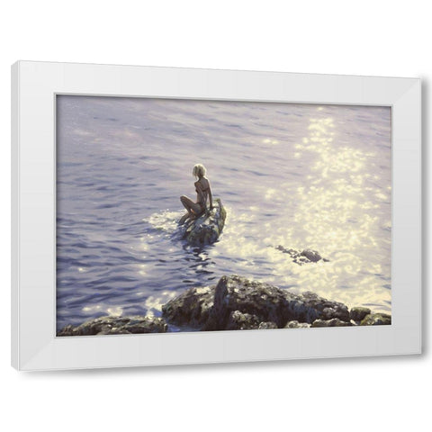 Mermaid by Sunshine Water White Modern Wood Framed Art Print by Adamov, Alexey